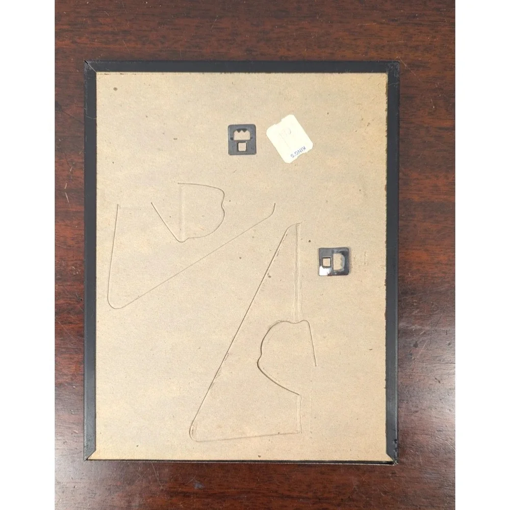 Vintage Picture Frames Black Gold & Brushed Gold Tone Metal 5x7 8x10 Lot of 2